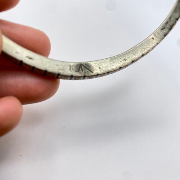 Signed TUAREG African Bracelet Coin Silver Tribal Ethnic Boho Unisex 7 1/2" - Picture 11 of 11